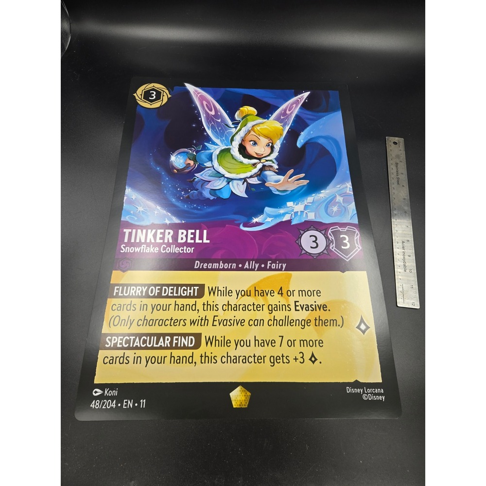 Disney Lorcana Tinker Bell Snowflake Collector Oversized Promo Card 48/204 EN 11